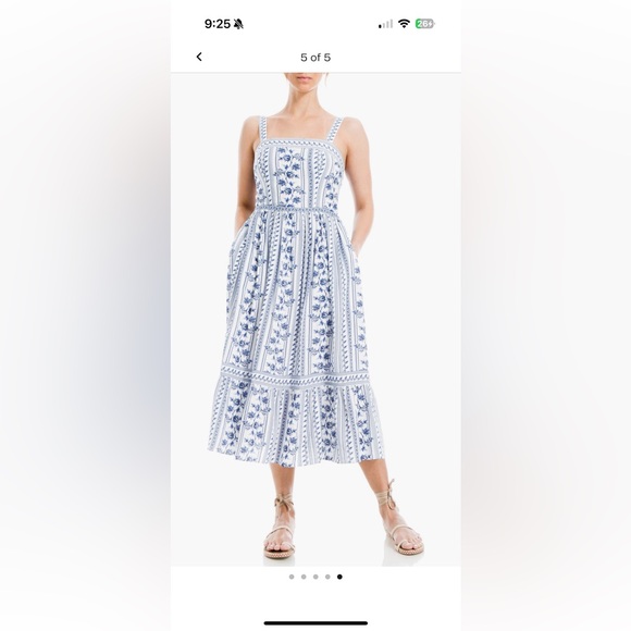 Max Studio White and Blue Floral Dress - Picture 7 of 7